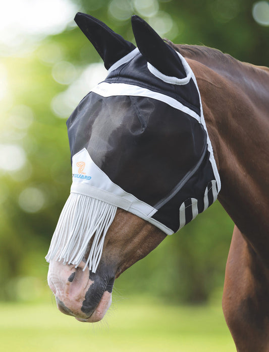 Horse Fly Mask Fine Mesh With Ears and Nose Fringe