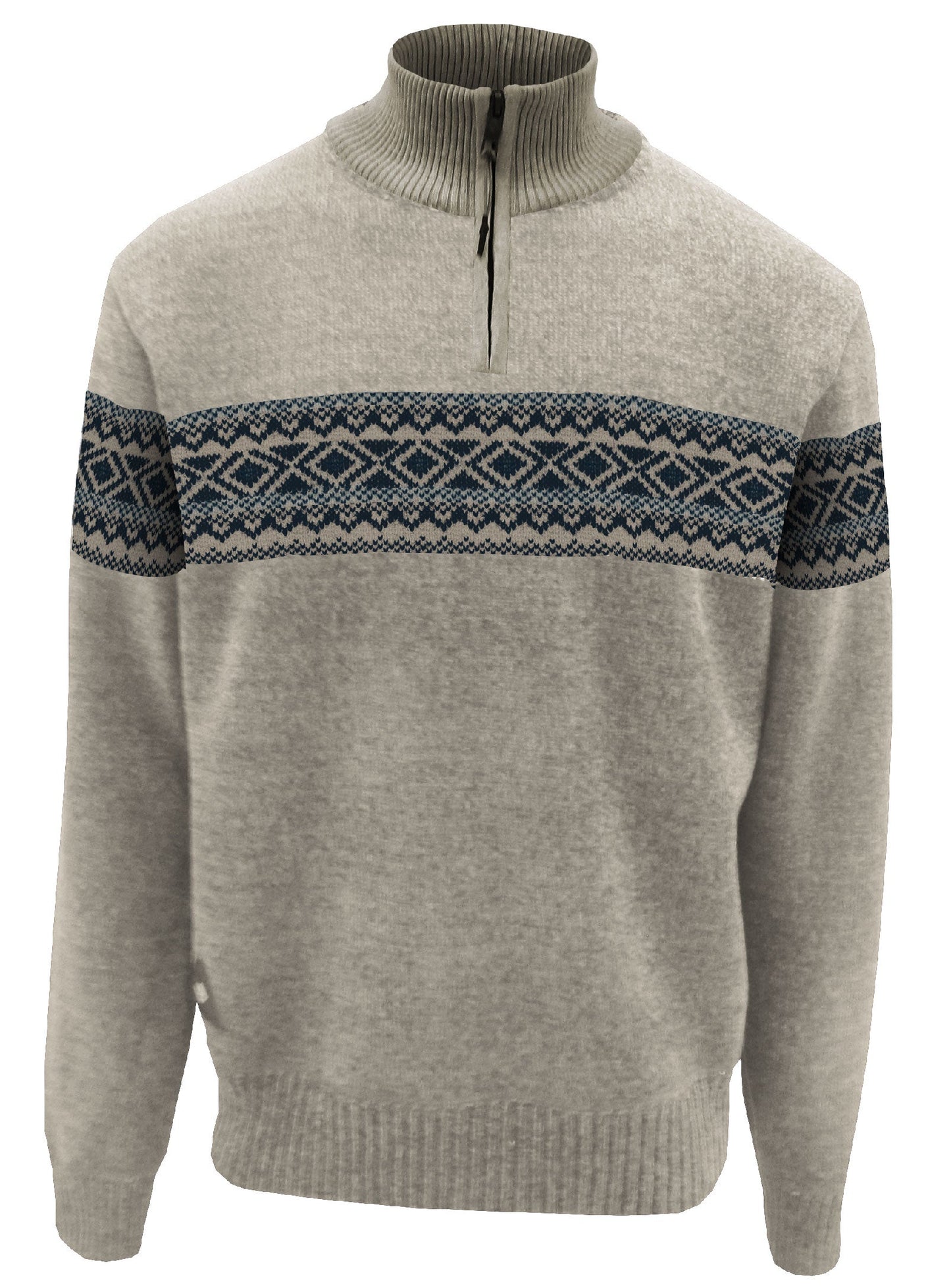 Point Zero Sweater Mock Zip Plaid