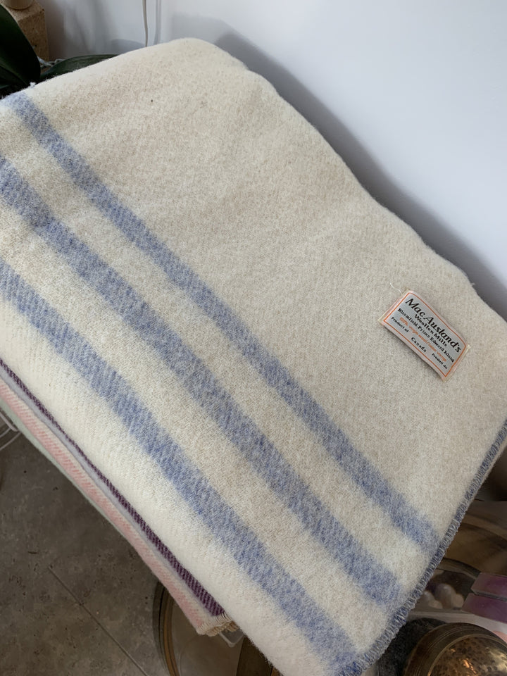 MacAusland Wool Blanket Queen Cream/Stripe🍁