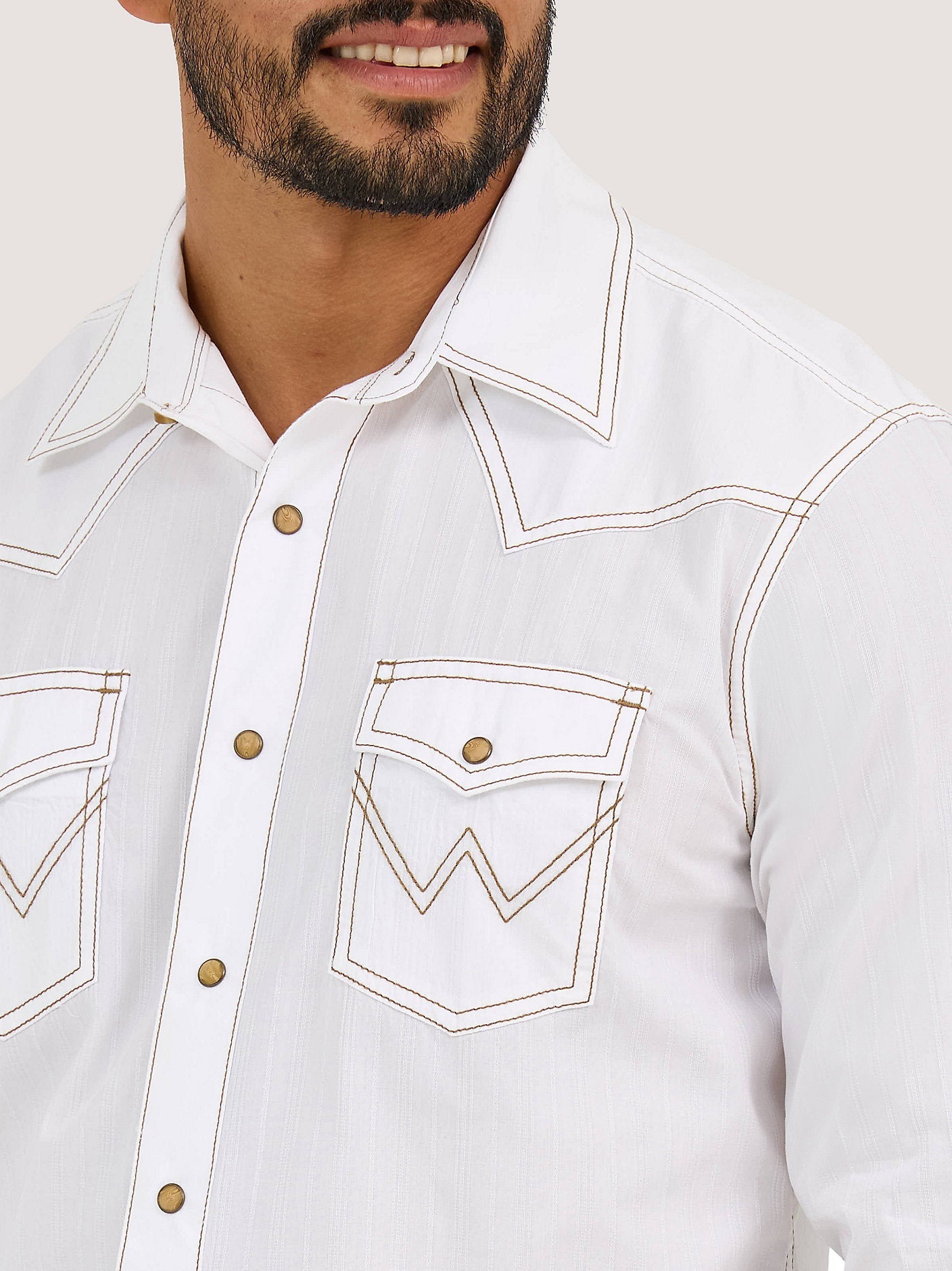 Wrangler Shirt Retro Brown Stitch