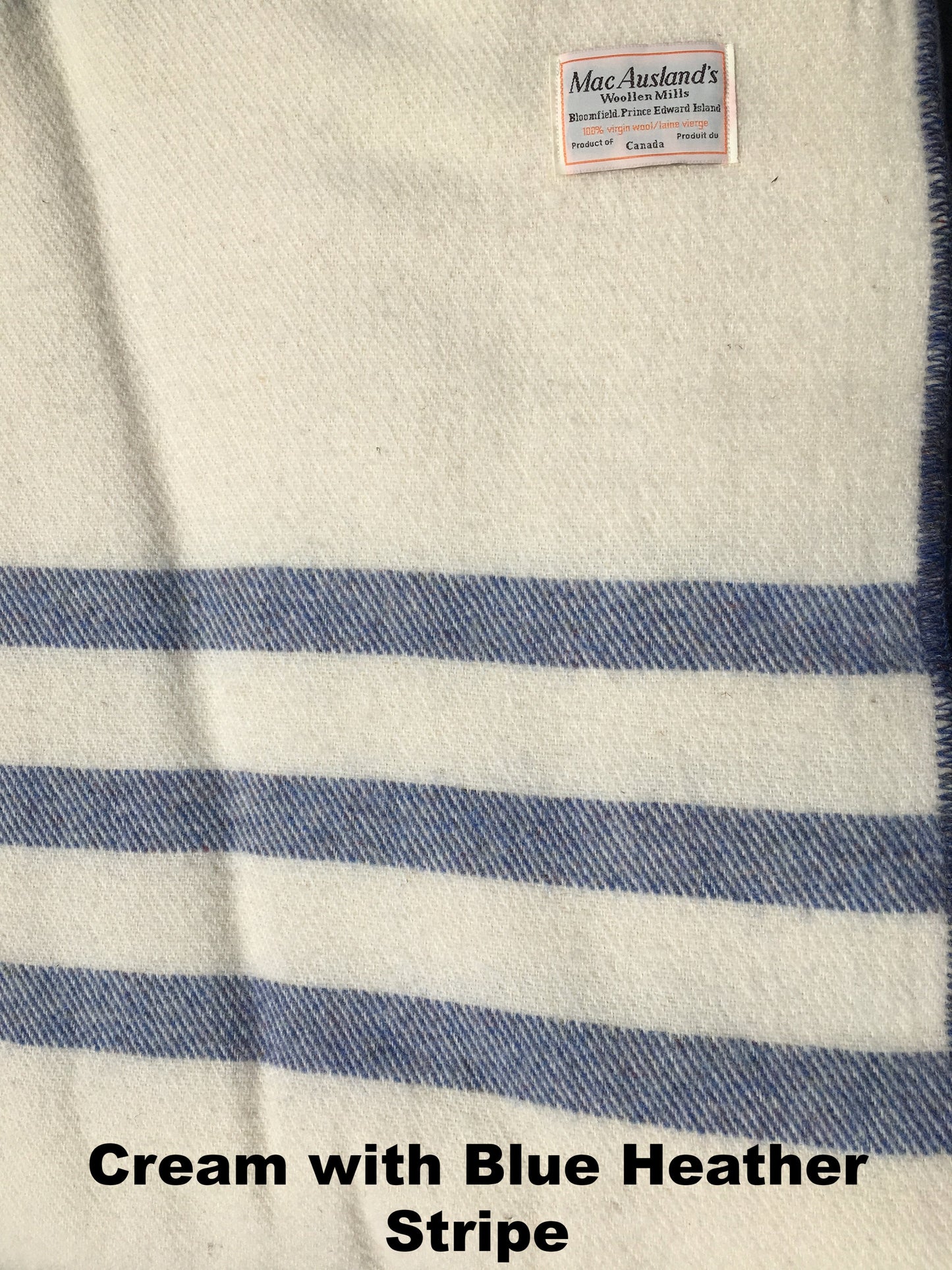 MacAusland Wool Blanket Queen Cream/Stripe🍁