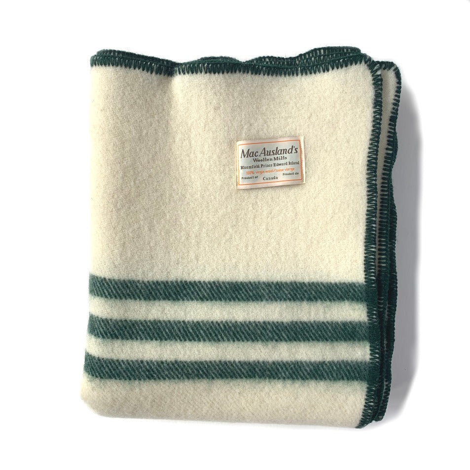 MacAusland Wool Blanket Queen Cream/Stripe🍁