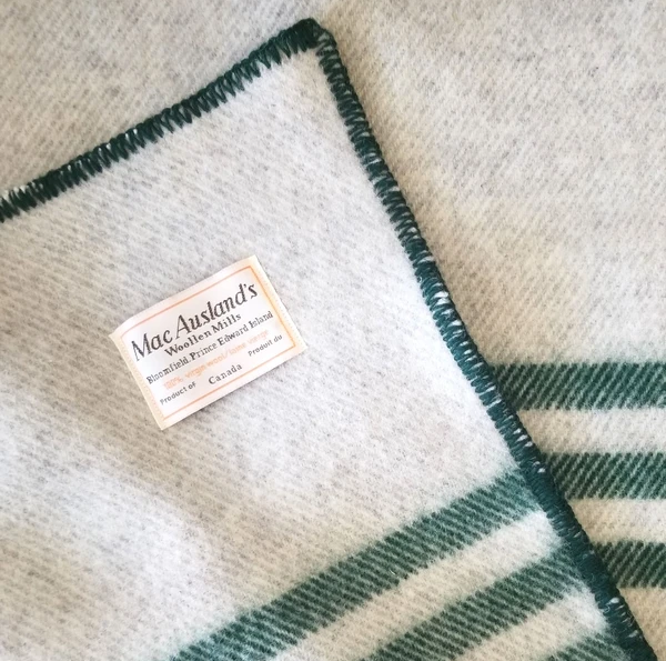 MacAusland Wool Blanket Queen Cream/Stripe🍁