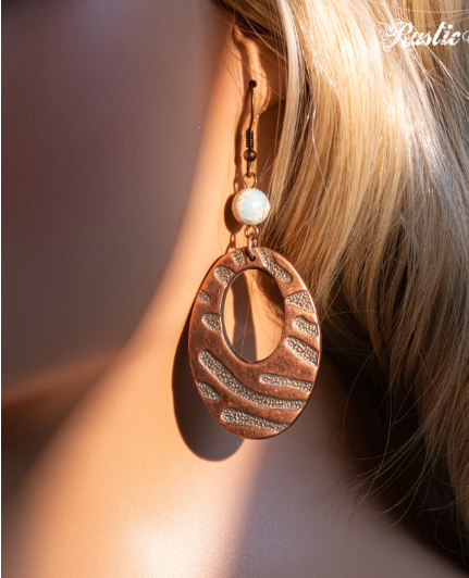 Rustic Couture Bronze Hoop Earring