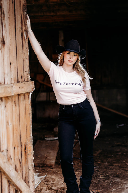 Shirt Tee Graphic He's Farming