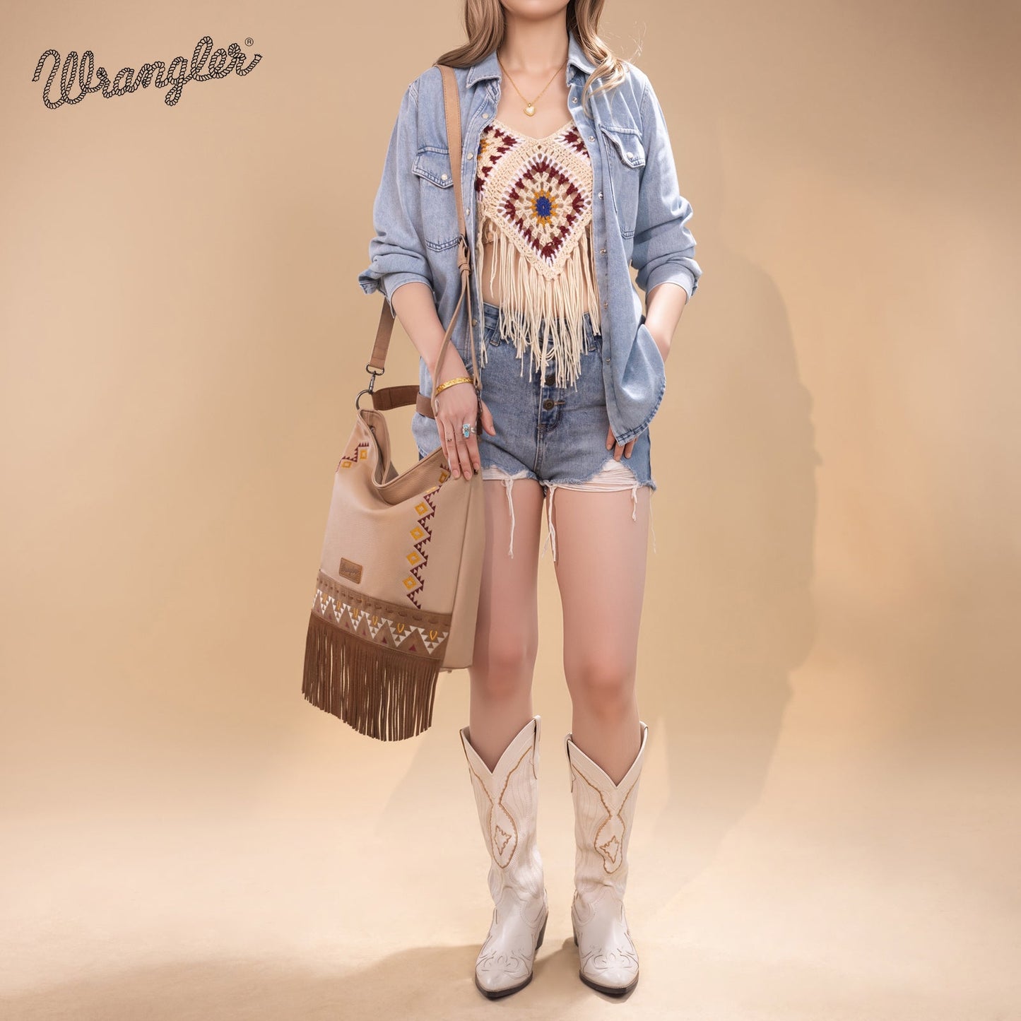 Purse WR Hobo Aztec Fringe