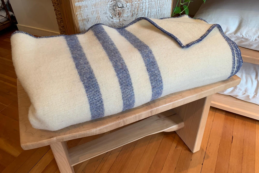MacAusland Wool Blanket Queen Cream/Stripe🍁