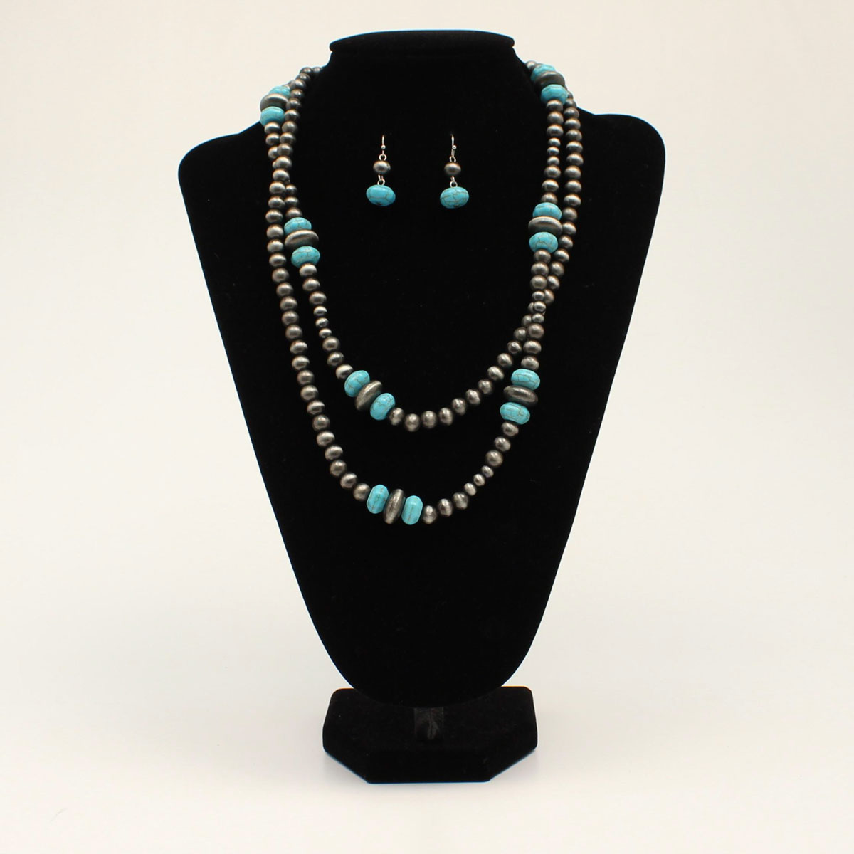 Rustic Couture Double Bead Earring & Necklace Set