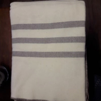 MacAusland Wool Blanket Queen Cream/Stripe🍁
