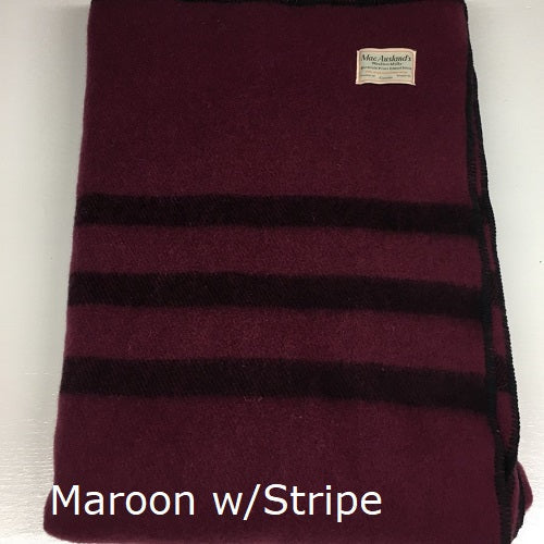 MacAusland Wool Blanket Queen Solid/Stripe🍁
