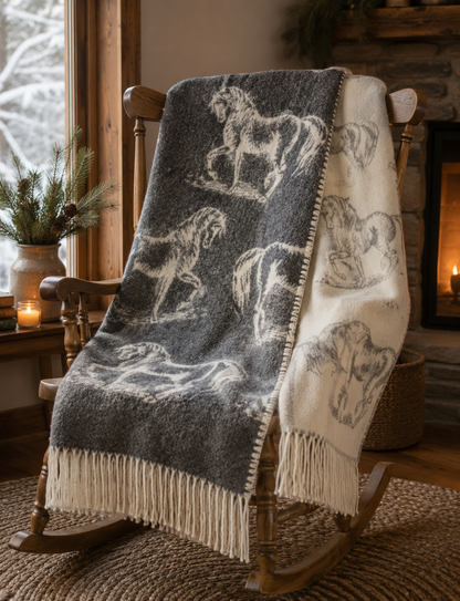 Wool Throw Horse