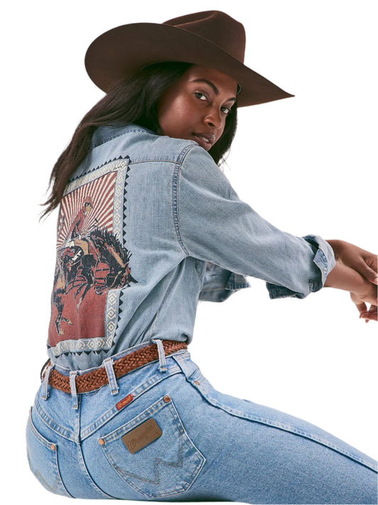 Wrangler Women's Rodeo Poster Denim Shirt