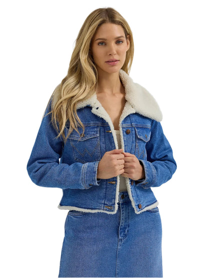 Jacket Wrangler Sherpa Trim Denim Ladies