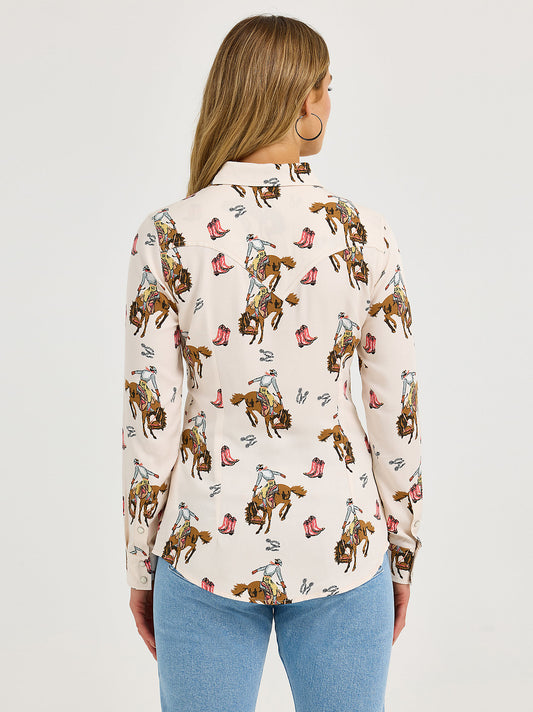 Shirt Wrangler LS Snap Retro Bronc