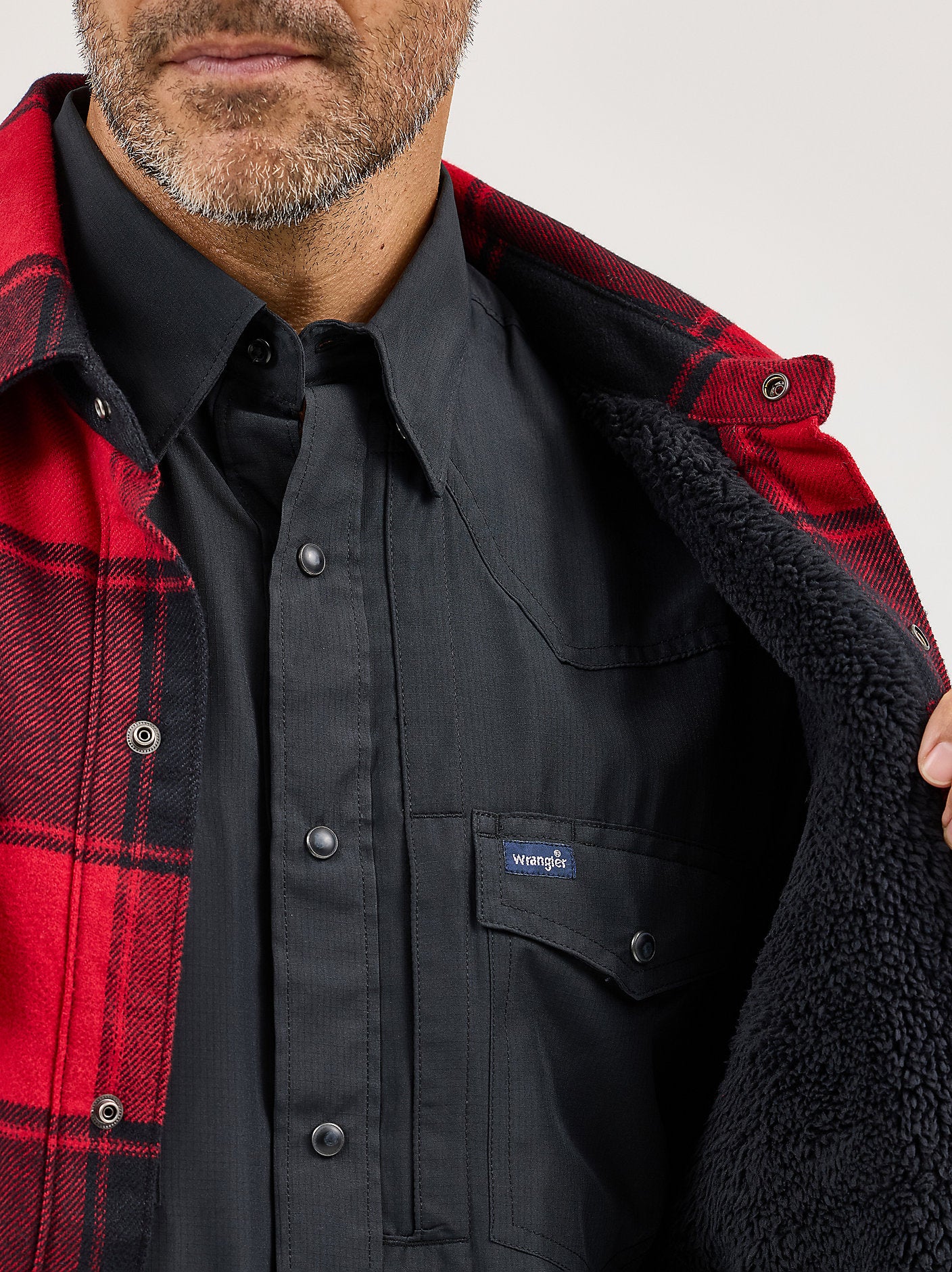 Jacket Wrangler Sherpa Lined Flannel