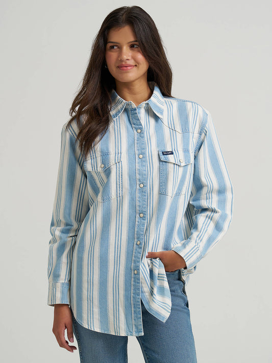 Shirt Wrangler Women's Thin Striped Retro Brushpopper