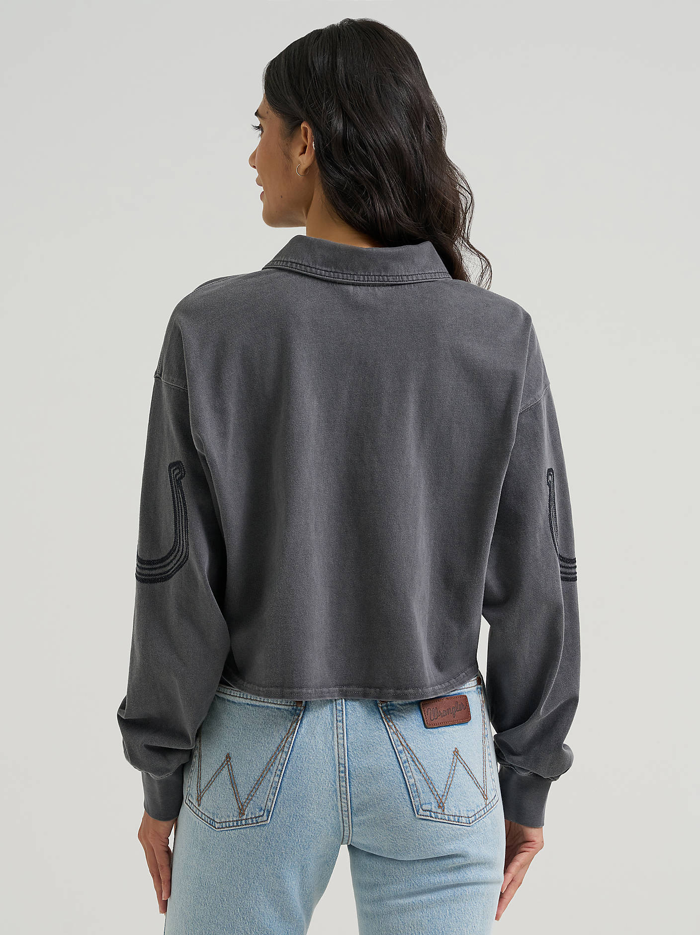 Wrangler Sweater Polo Crop Horseshoe