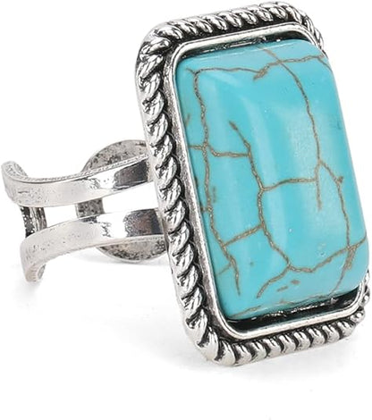 Bohemian Turquoise Cuff Ring