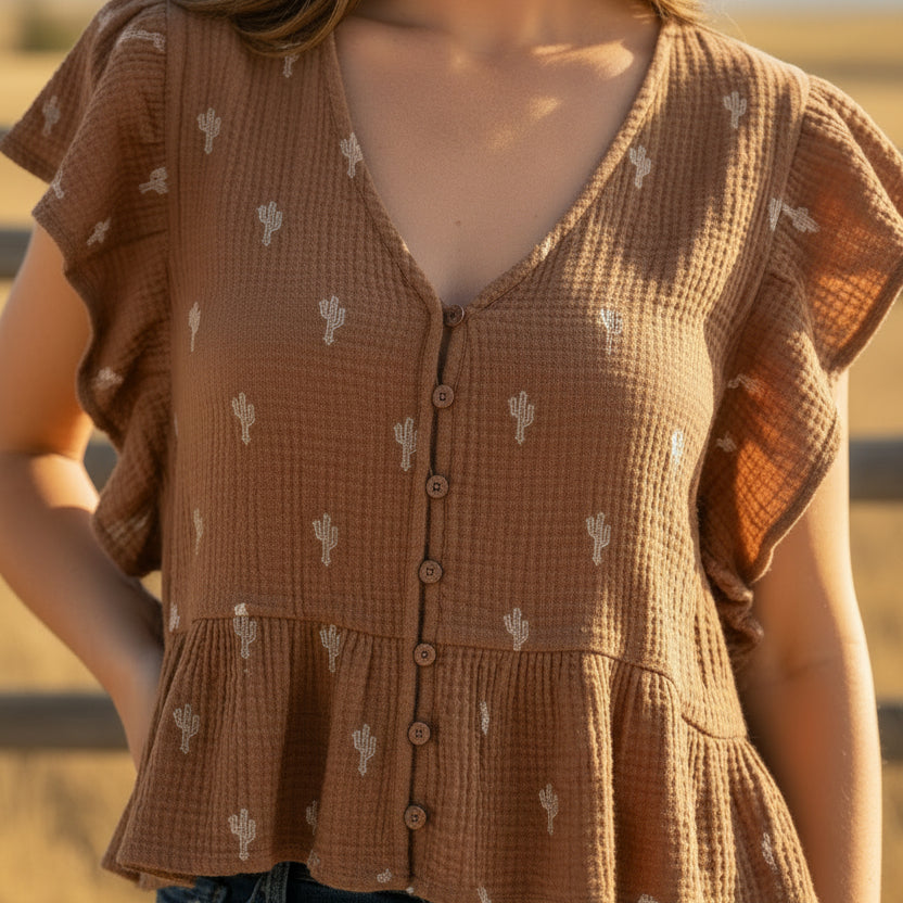 Wrangler Ruffle Top Women's