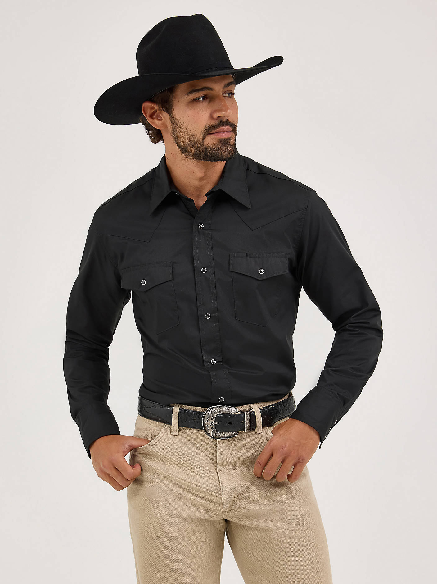Shirt Wrangler LS Men Snap