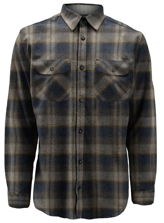 Shirt Cotton Plaid Navy - The Real Wool Shop