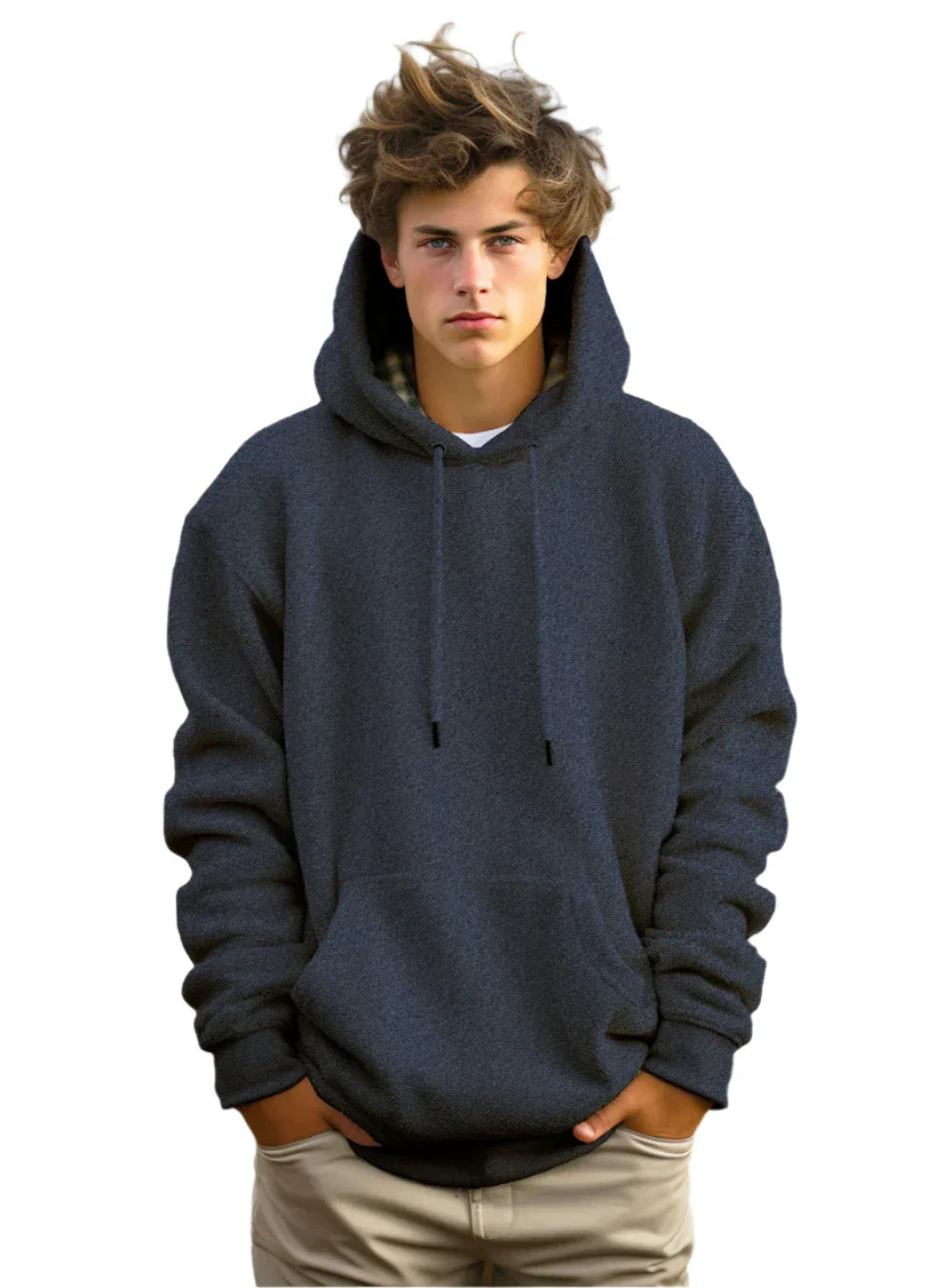 Point Zero Sweater Hood Melange Plaid