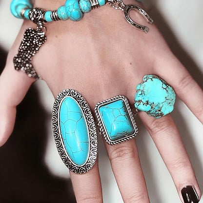 Bohemian Turquoise Cuff Ring