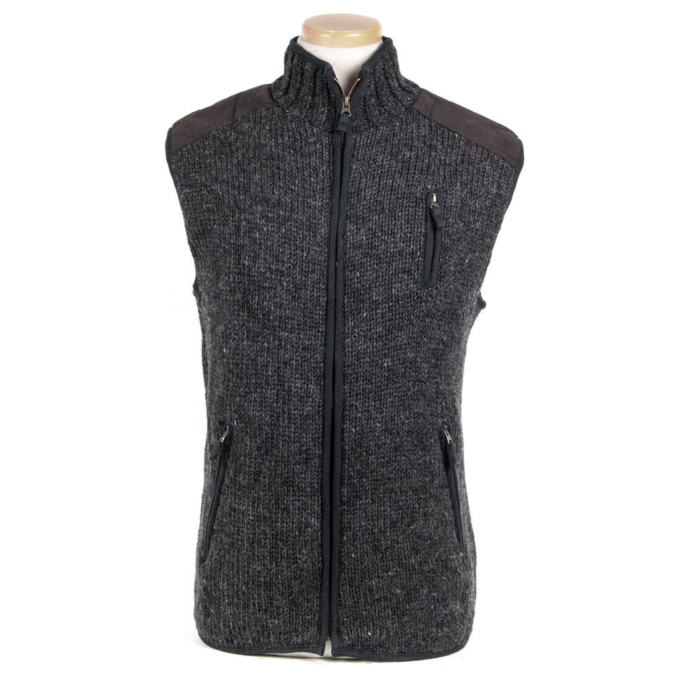 Vest Mens Wool Knit Zip