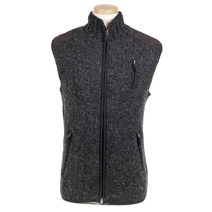 Vest Mens Wool Knit Zip