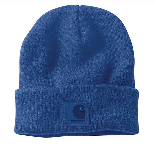 Carhartt Rib  Cuff Leather Logo Beanie