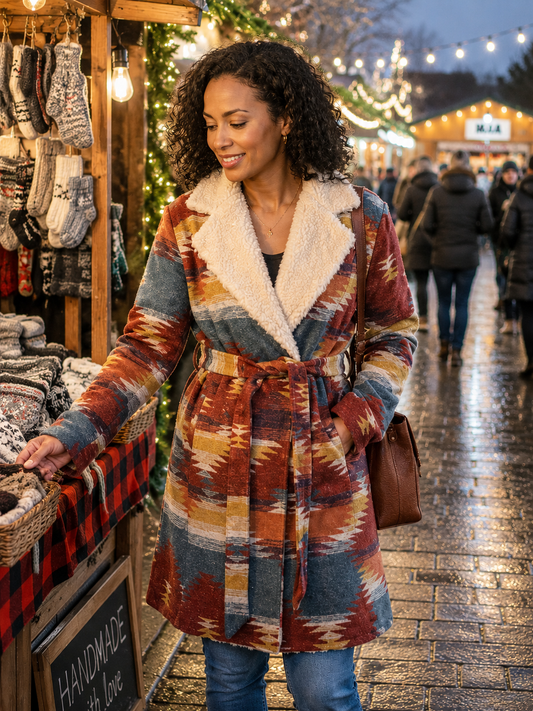 Jacket Aztec Belt Sherpa