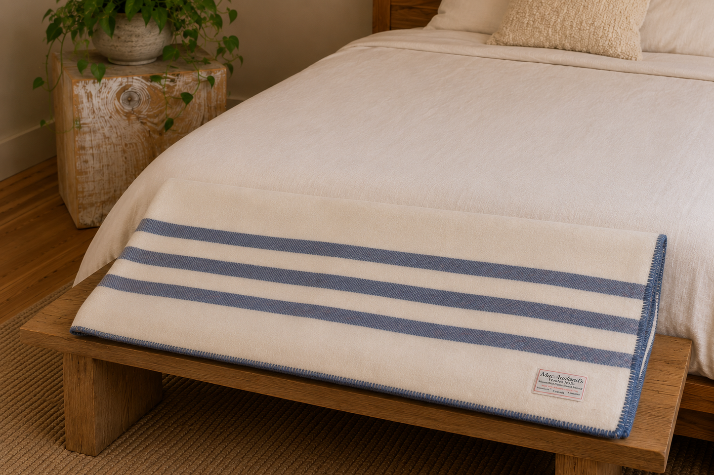 MacAusland Wool Blanket Queen Cream/Stripe🍁
