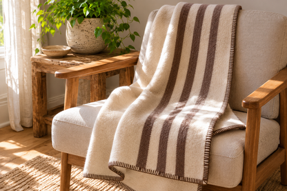 MacAusland Wool Blanket Queen Cream/Stripe🍁