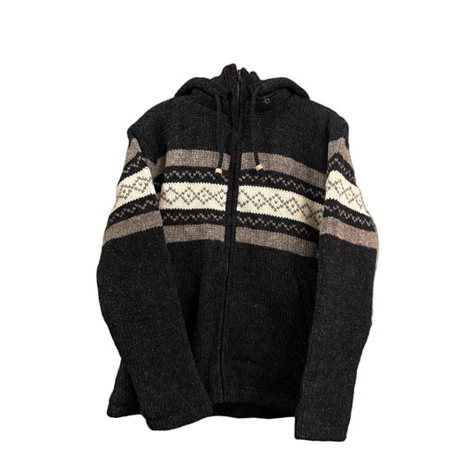 Sweater Wool Print Collar/Hood