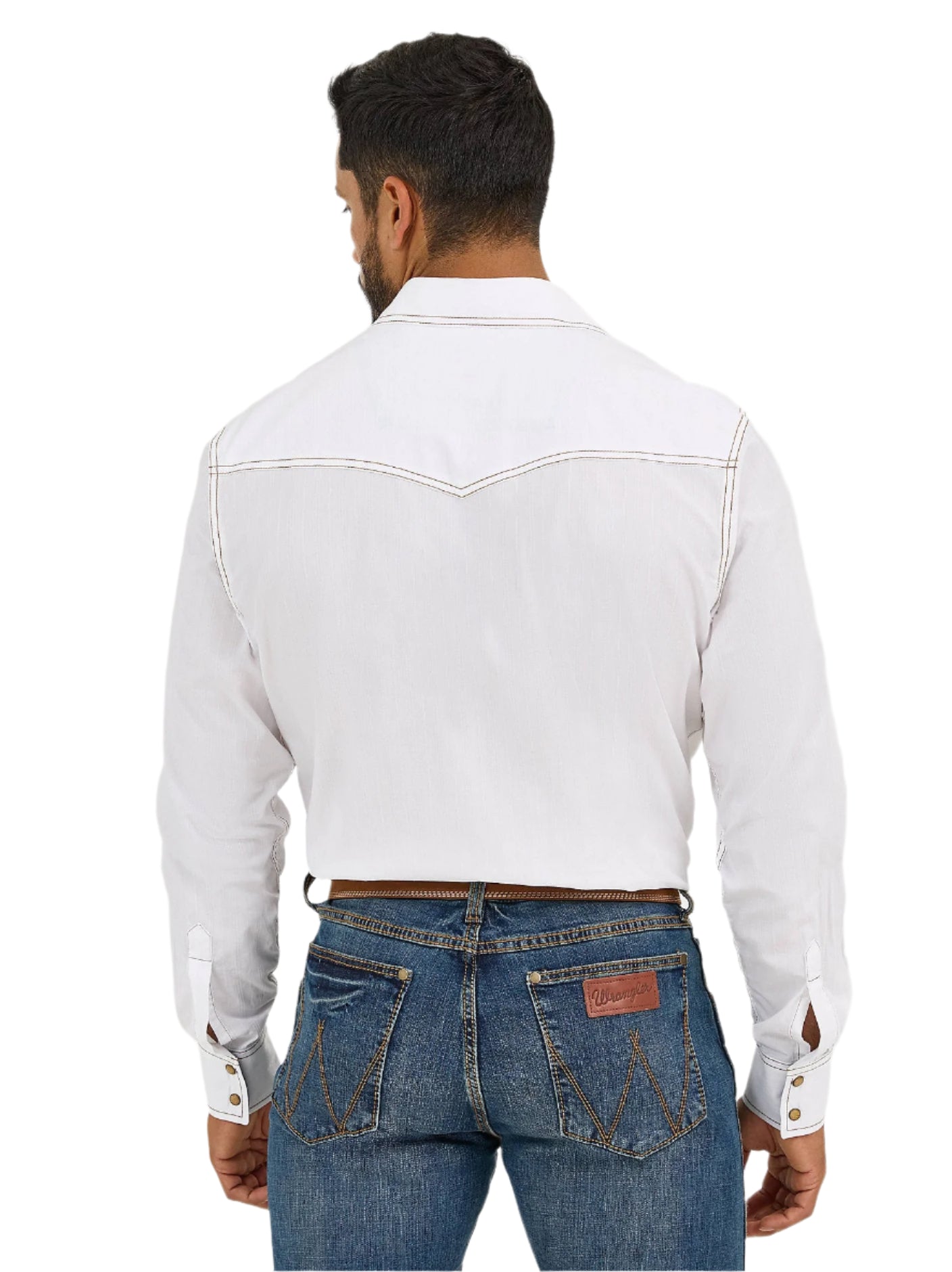 Wrangler Shirt Retro Brown Stitch