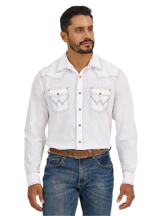 Wrangler Shirt Retro Brown Stitch