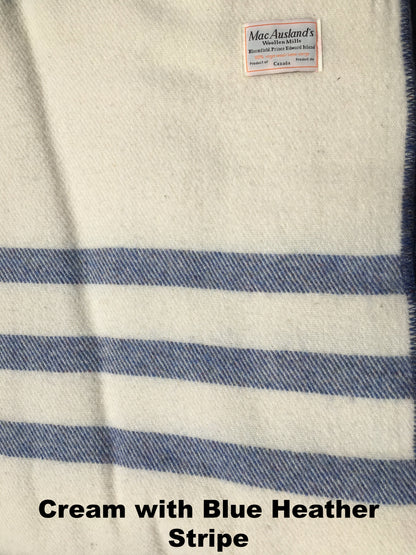 MacAusland Wool Blanket Queen Cream/Stripe🍁