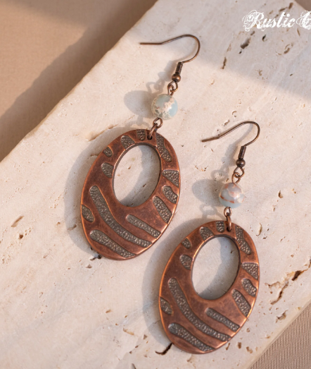 Rustic Couture Bronze Hoop Earring