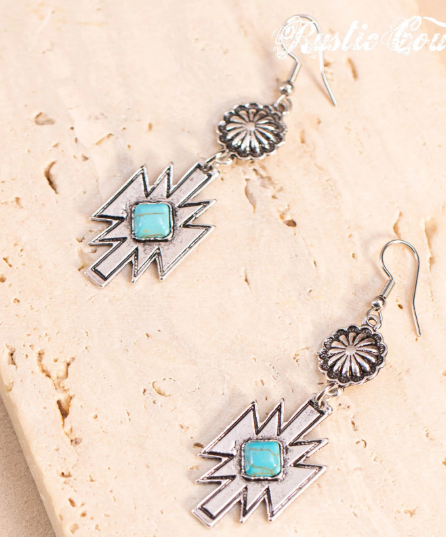 Rustic Couture Aztec Stone Earring