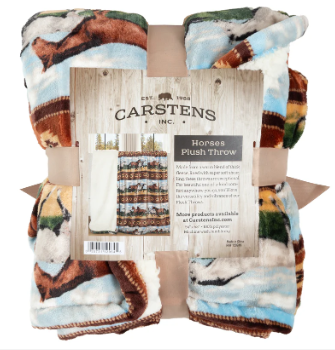 Horses Plush Throw