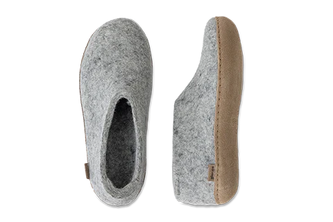 Glerup Men's Shoe Leather Bottom Slipper