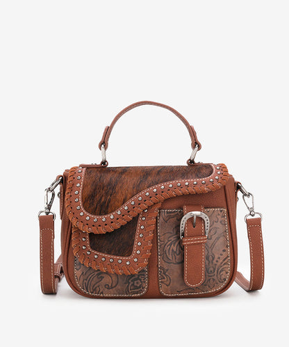 Purse Trinity Ranch Saddle Cowhide