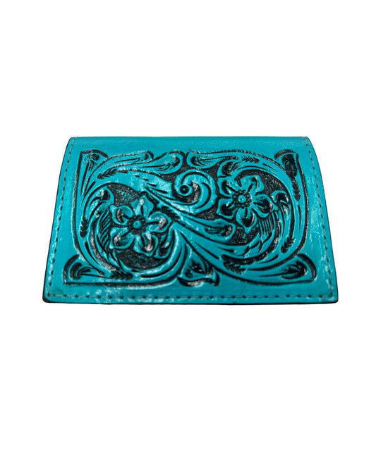 Leather Card Holder Turquoise
