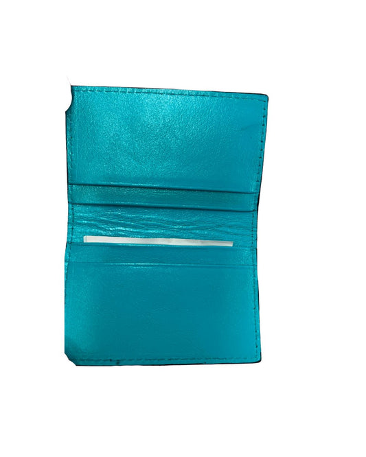 Leather Card Holder Turquoise