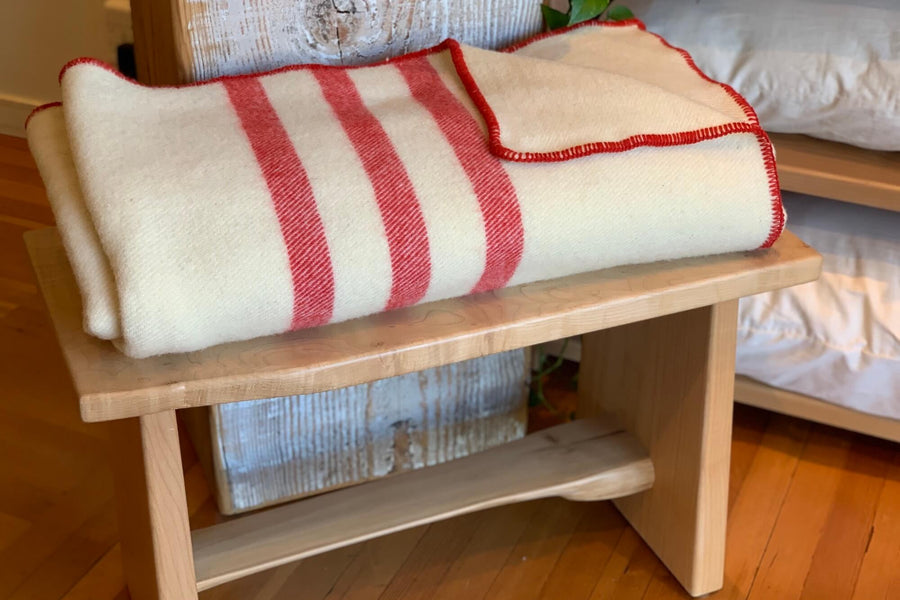 MacAusland Wool Blanket Queen Cream/Stripe🍁