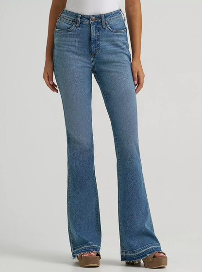 Jeans Wrangler Retro High Rise Flare Bailey Raw Hem