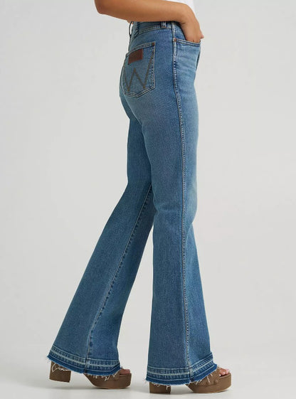 Jeans Wrangler Retro High Rise Flare Bailey Raw Hem