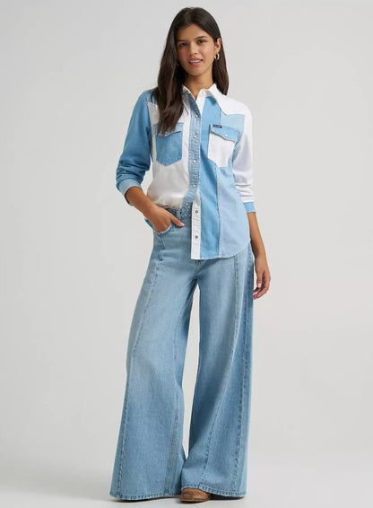 Shirt Wrangler Denim Vintage Snap