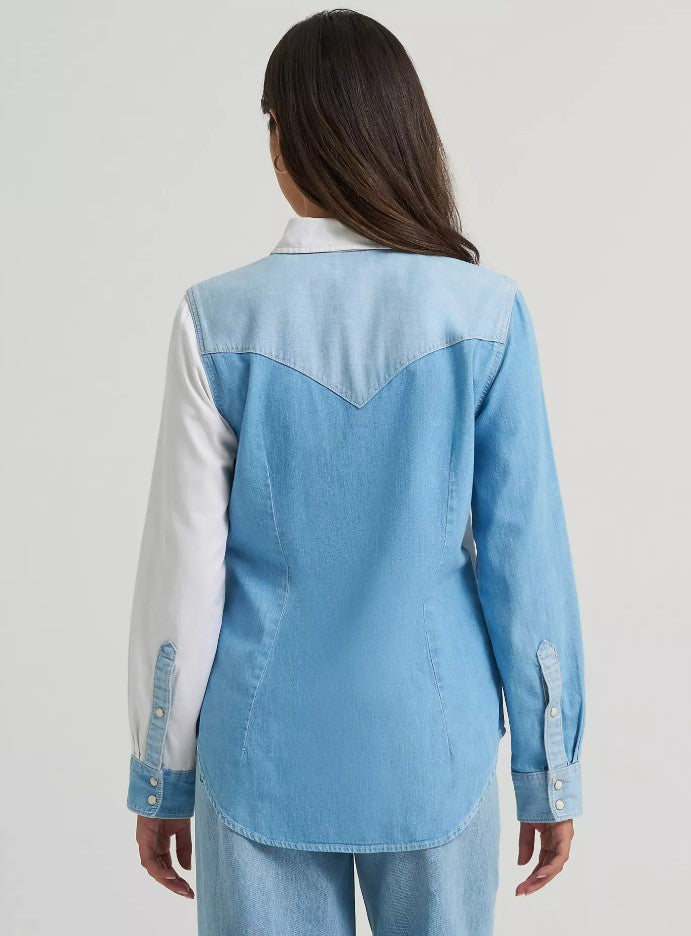 Shirt Wrangler Denim Vintage Snap