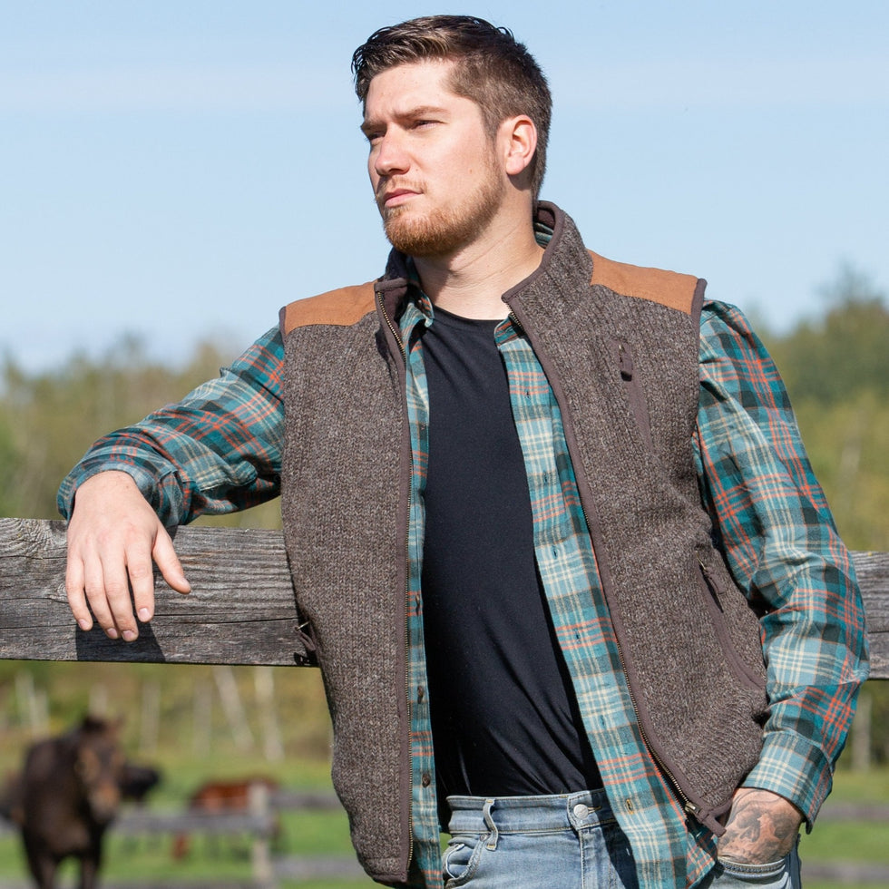 Vest Mens Wool Knit Zip